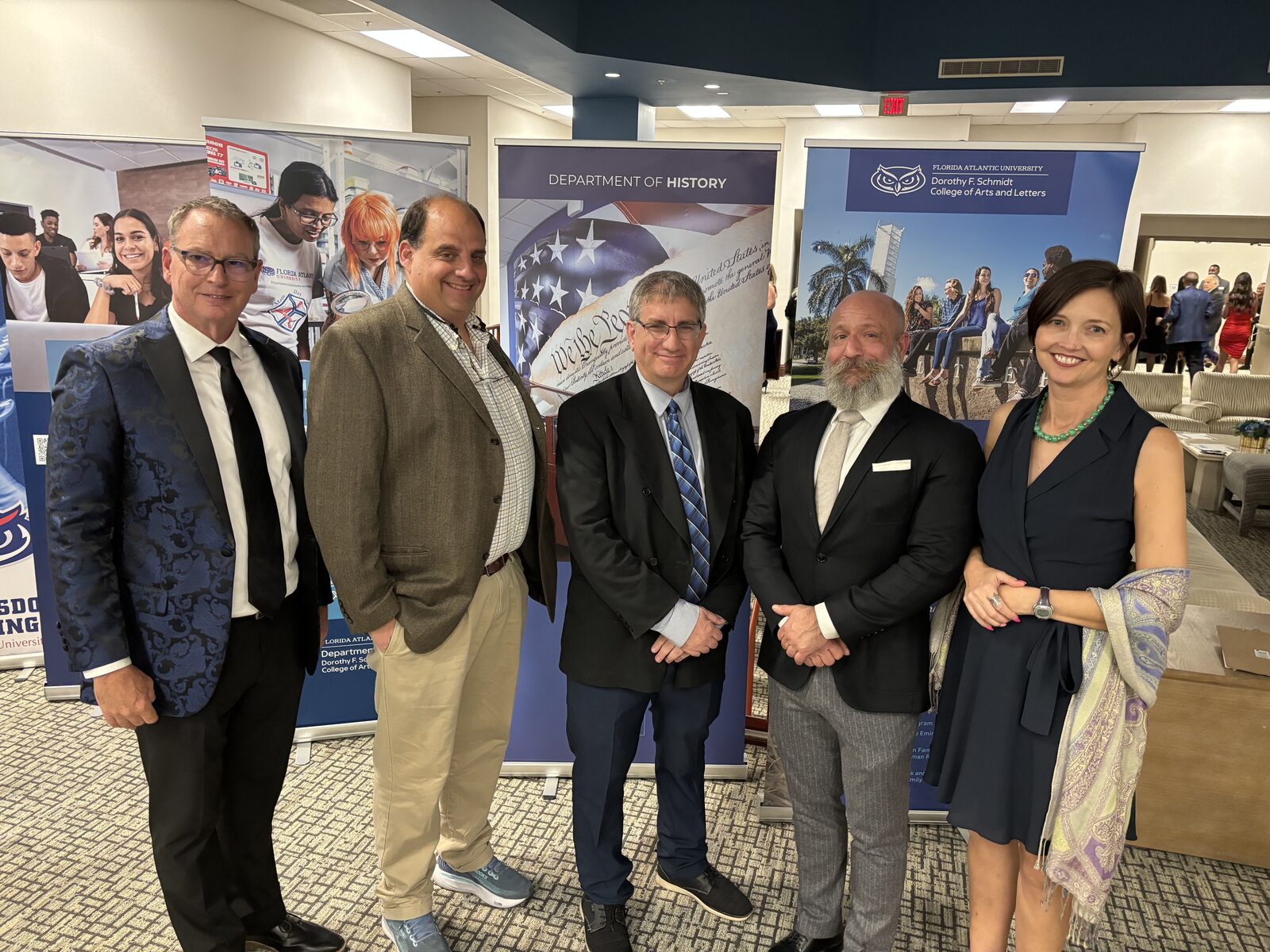 Barclay Barrios with colleagues at a Florida Atlantic University event.